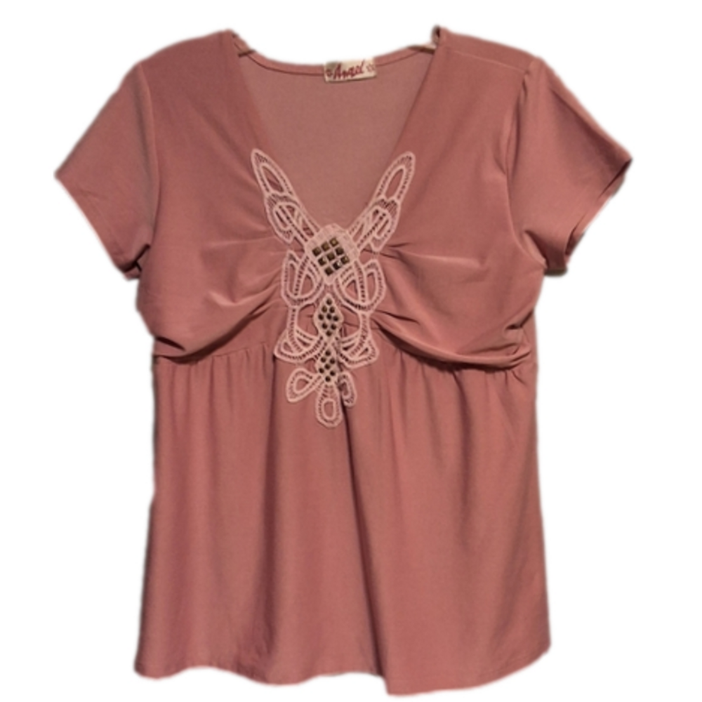 Add a Touch of Feminine Style with this Blouse from Angel in Pink Lg